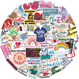 52PCS healthcare nurse theme waterproof graffiti stickers for laptops and guitars