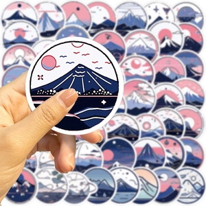 52 pieces of Japanese style mountain planet stickers for laptop and guitar decoration