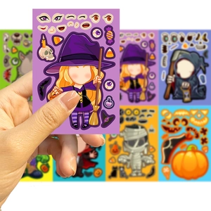 Halloween Zauberer Sticker Set für Kinder zum Selbermachen mit Gesichtern und Zubehör