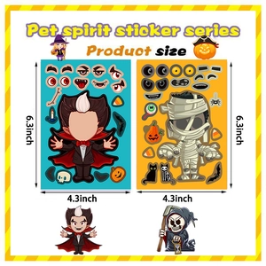 Halloween Aufkleber Set mit Vampir und Mumie Motiven für Kinder Bastelarbeiten