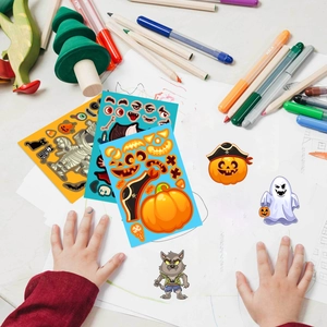 DIY Halloween-Aufkleber mit Kürbis- und Geistmotiven für kreative Bastelprojekte