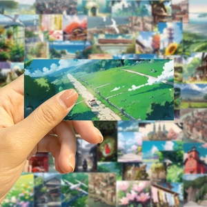 Set of 60 waterproof anime landscape stickers for laptop and luggage decoration