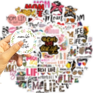 50 pieces of waterproof Mom Life cartoon stickers for decorating laptops and guitars