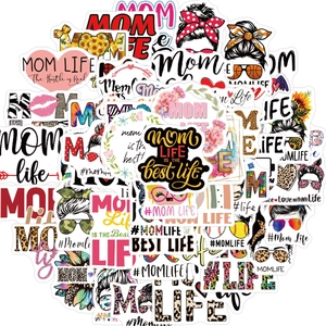 50 pieces of colorful Mom Life waterproof stickers for DIY laptop and guitar decoration