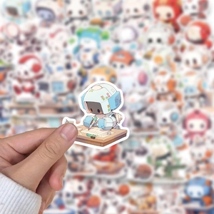 Pack de 50 pegatinas de robots de dibujos animados para decorar portátiles y guitarras