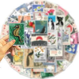 Vintage seahorse stamp sticker for guitar laptop decoration, waterproof aesthetic decal