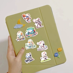 Pegatinas de robot de dibujos animados para decorar portátiles y guitarras, de colores