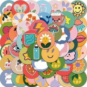 Sunflower Cartoon Waterproof PVC Stickers DIY Decorative Decals For Laptop Luggage Guitar Cute Aesthetic Vinyl Stickers