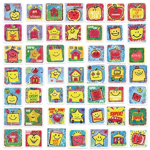 54 farbenfrohe Motivationsaufkleber mit Cartoon-Designs für Kinder-DIY-Dekorationen