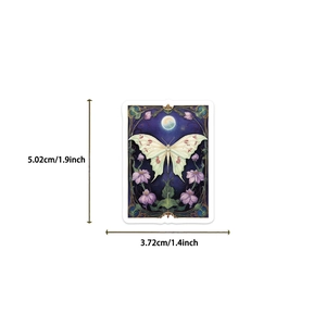 Detailed dimension guide showing the 5.02cm height of a vintage moth decorative sticker