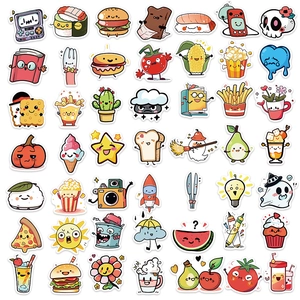 50pcs waterproof cartoon life graffiti stickers for luggage, laptops and DIY decorations