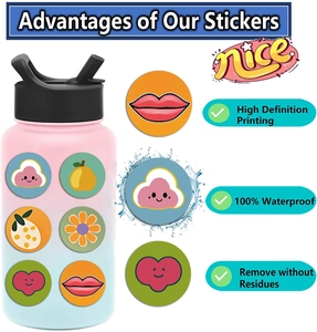 50pcs waterproof cartoon stickers for laptop and guitar with HD printing and no residue