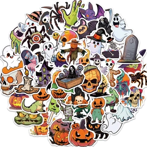 Halloween Cartoon Graffiti Stickers For Laptop Luggage Guitar Waterproof PVC Vinyl Decals For Kids Adults DIY Decoration