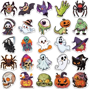50-piece set of cartoon Halloween waterproof stickers for guitars and laptops