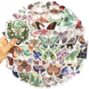 Vintage butterfly and moth stickers set for laptop and guitar waterproof DIY decor