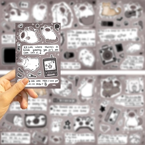 Original Siamese cat observation diary stickers for DIY journals and phone cases