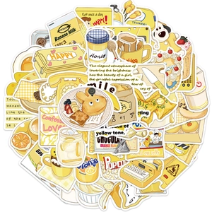 50 yellow aesthetic ins graffiti stickers for DIY laptop and guitar decoration
