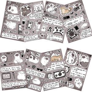 Cute Siamese cat DIY stickers with vintage electronics for scrapbooking and phone cases