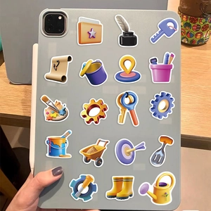 3D tool graffiti stickers on a tablet back with waterproof PVC material textures