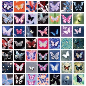 Set of 50 psychedelic butterfly stickers for DIY laptop and guitar decoration