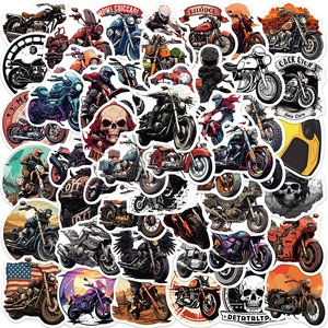 Autocollants de Graffitis de Moto en PVC Imperméables Décalcomanies Décoratives Cool Vintage Pour Casque Ordinateur Bagages