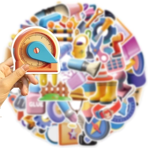 50 pieces of waterproof 3D cartoon tool stickers for laptop, guitar and luggage DIY decor