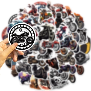 Lot de 50 stickers de moto rétro étanches pour casques et ordinateurs portables
