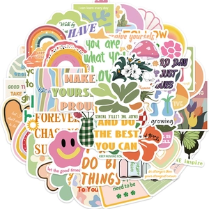 50pcs Danish pastel aesthetic stickers for laptop guitar and suitcase decoration