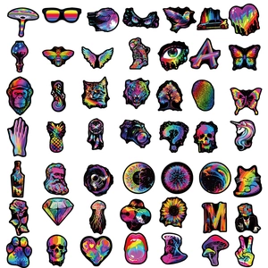Set di 50 adesivi graffiti neon impermeabili per decorare laptop e chitarre