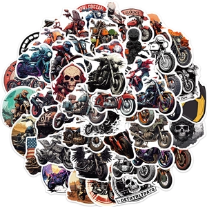 Lot de 50 autocollants de moto graffiti imperméables pour décorer pc et valises