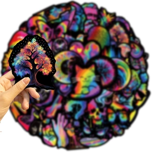 50 adesivi graffiti arcobaleno impermeabili per chitarra e decorazione fai da te laptop