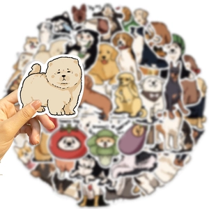 50 cute cartoon dog stickers for guitar and laptop waterproof vinyl animal decals