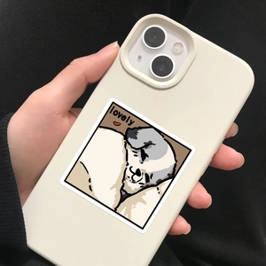 Creamy phone case with cute hand-drawn dog illustration and lovely text for iPhone