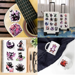 50pcs gothic cartoon cat stickers for decorating guitar luggage and laptop waterproof PVC