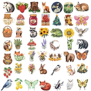 Waterproof cartoon animal and plant graffiti stickers for luggage and guitar decor