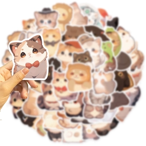 50 pieces of waterproof cartoon cat stickers for laptop and guitar decoration
