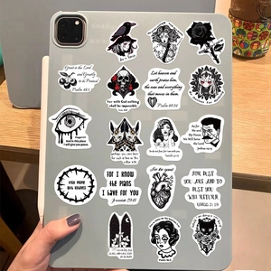 50 pieces of Gothic Bible verse stickers for laptop and guitar waterproof decoration
