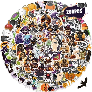 Halloween Cartoon Stickers Set Waterdichte PVC Zelfklevende Decals Voor Laptop Bagage Gitaar Waterfles Feest Decoratie Cadeau