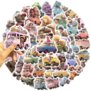 50pcs waterproof cartoon travel car stickers for luggage and guitar decoration