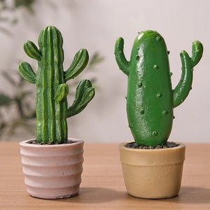 Nordic style decorative artificial resin cactus plants in ceramic pots for home office