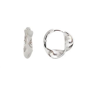 Orecchini a cerchio vintage in argento S925 con trama a spirale e design Möbius