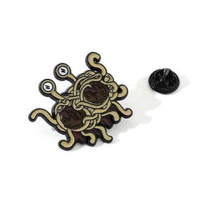 Flying Spaghetti Monster enamel lapel pin with black rubber clutch for clothes