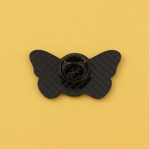 Skeleton moth brooch with alloy oil drip finish and secure metal butterfly clasp