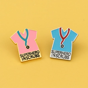 Superhero In Scrubs Medical Enamel Brooch Pin Stethoscope Scrub Suit Design Alloy Drip Oil Badge Jewelry Gift For Doctors Nurses