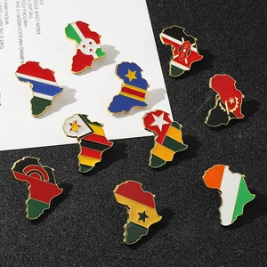 Africa Map Country Flag Enamel Brooch Pin Alloy National Badge Travel Accessory For Clothes Bags Jewelry Gift Men Women