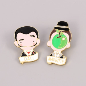 Surrealist Artist Enamel Pin Salvador Dali mustache René Magritte Apple Son Of Man Metal Badge Backpack Accessories Jewelry