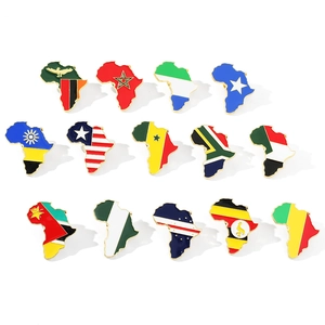Afrika Karte Flagge Brosche Nationale Emaille Pin Legierung Vergoldet Mode Schmuck Für Kleidung Tasche Revers Abzeichen Gedenk Geschenk