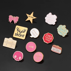 Creative Alloy Enamel Pin Brooch Letters Be Kind You Tried Star Skull Shape Badge For Backpack Hat Clothing Decoration