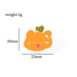 Detailed size specifications for the cartoon pumpkin cat enamel badge measuring 22x20mm