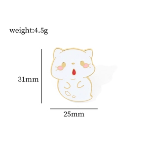 Ghost cat enamel pin brooch in white and gold alloy for Halloween accessories